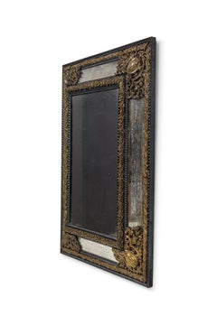 Dutch Repouse Glass and Brass Mirror