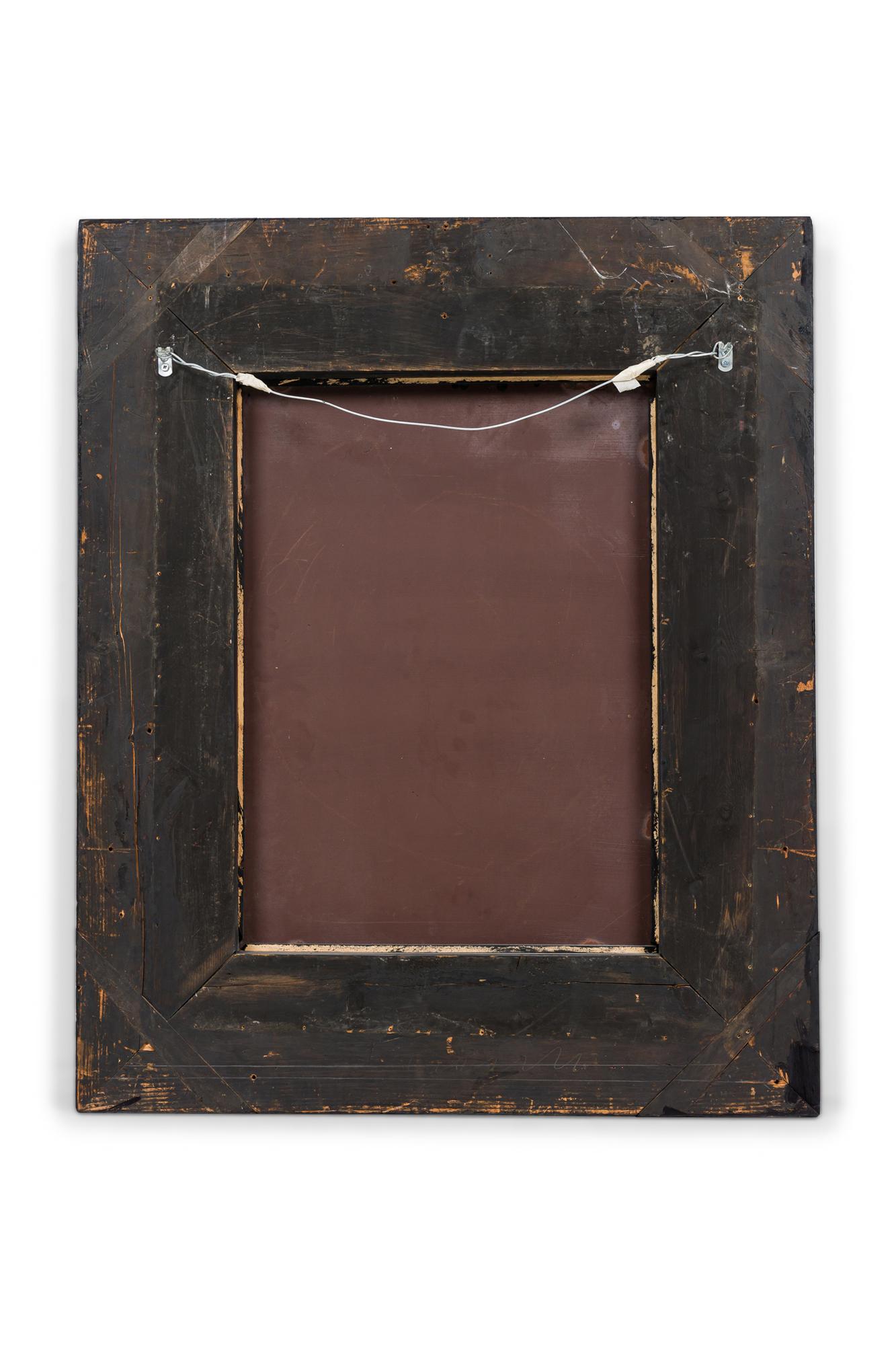 Specchio olandese in vetro e ottone Repouse in vendita 1