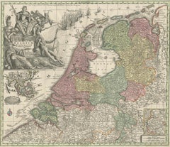 Niederländische Republik & Ostindien, Belgien Foederatum Karte von Seutter, 18.