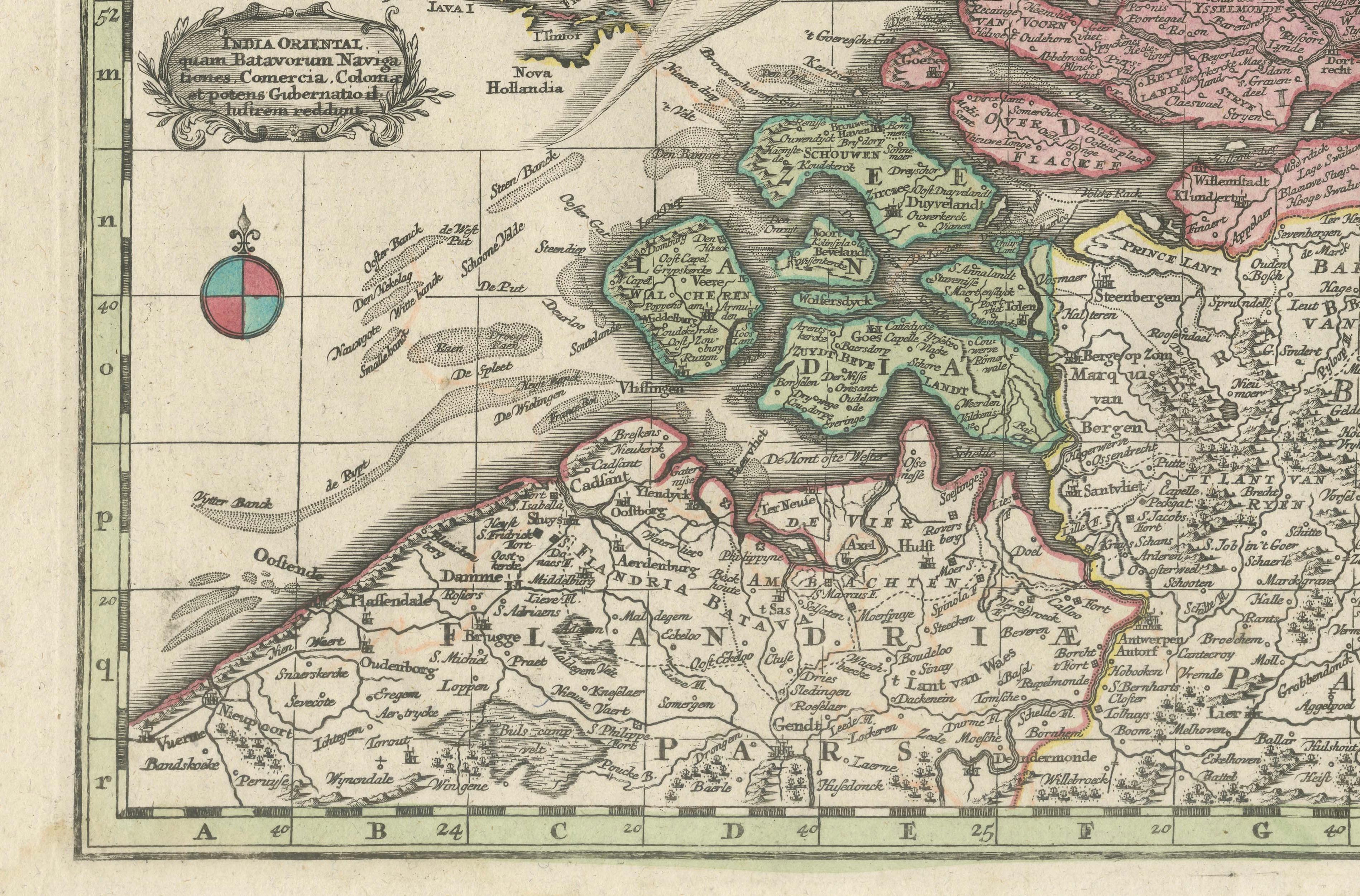 Dutch Republic & East Indies, Belgium Foederatum Map by Seutter, 18th Century