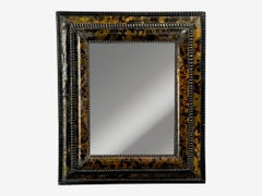 Dutch Ripple Frame, Mirror or Picture Frame, Tortoise, Ebonized Wood, 18th c.