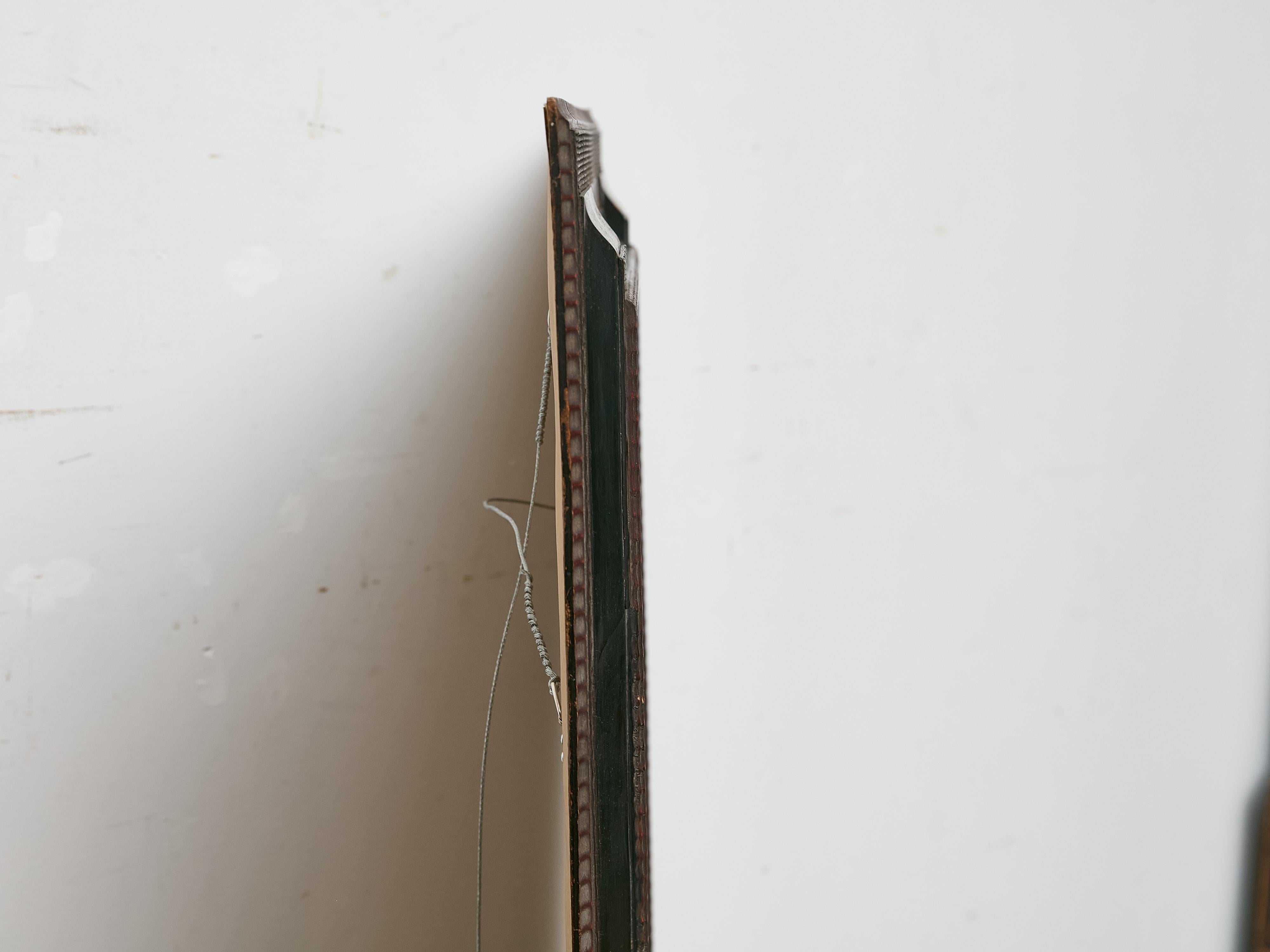 Dutch Ripple-Molded Mirror with Ebonized Accents and Walnut Inlay, circa 1900 For Sale 5