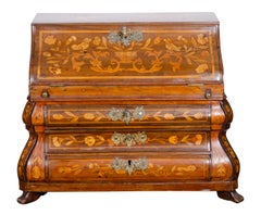 Dutch Rococo Marquetry Miniature Desk