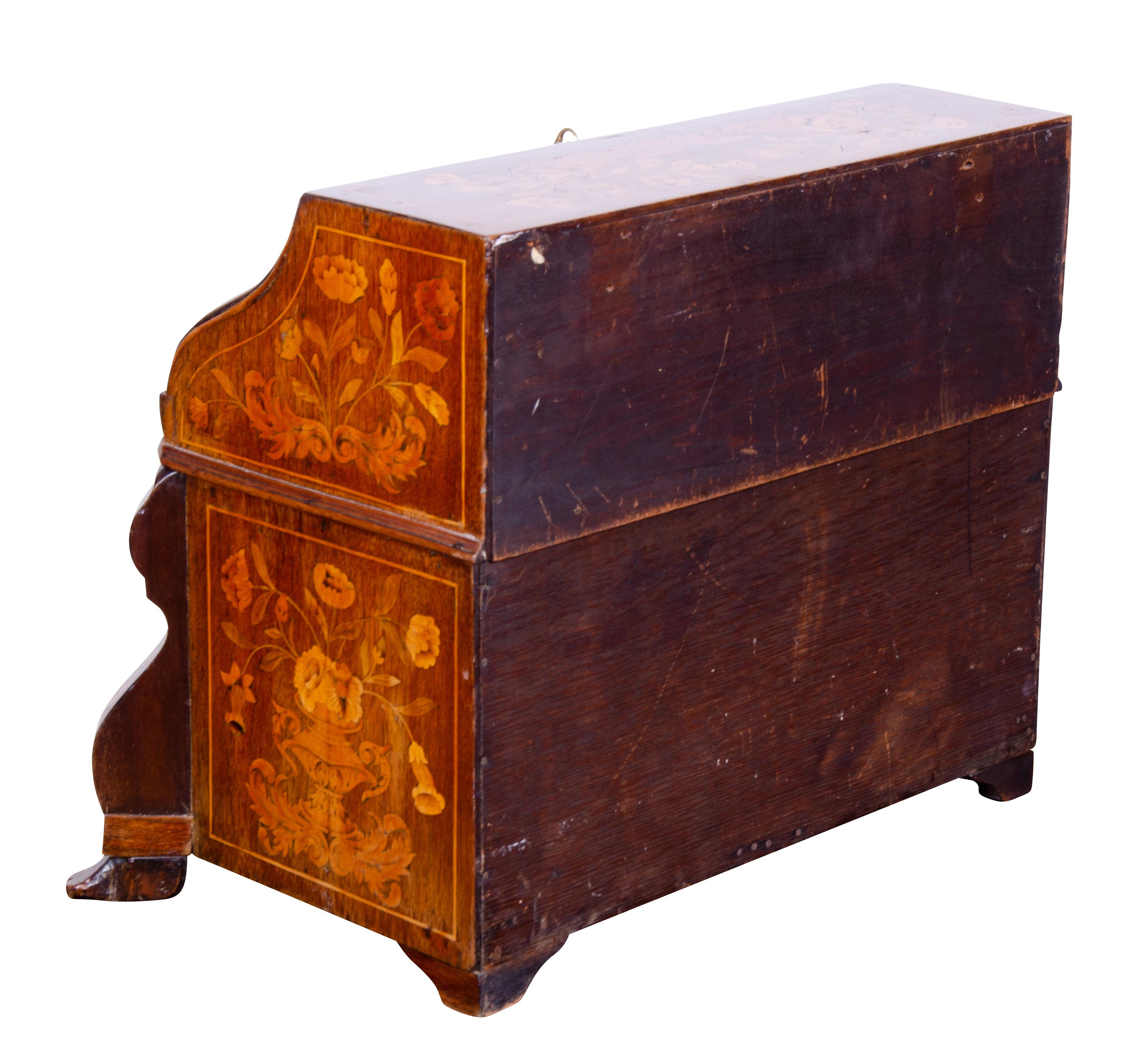 Dutch Rococo Marquetry Miniature Desk For Sale 1