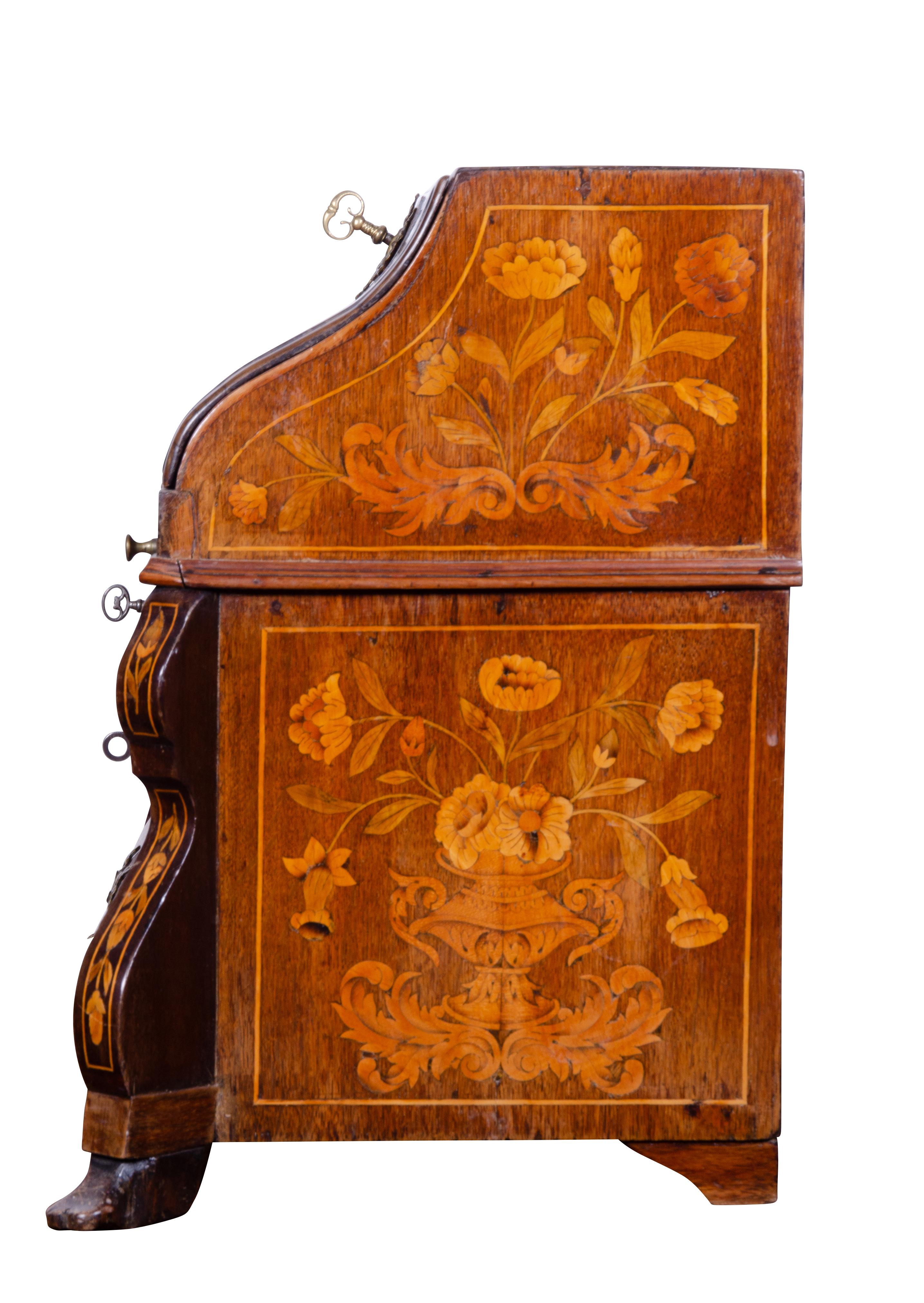 Dutch Rococo Marquetry Miniature Desk For Sale 2