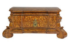 Dutch Rococo Walnut and Marquetry Document Box