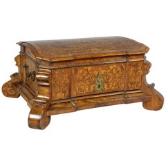Dutch Rococo Walnut and Marquetry Document Box