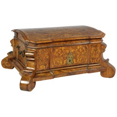 Dutch Rococo Walnut and Marquetry Document Box