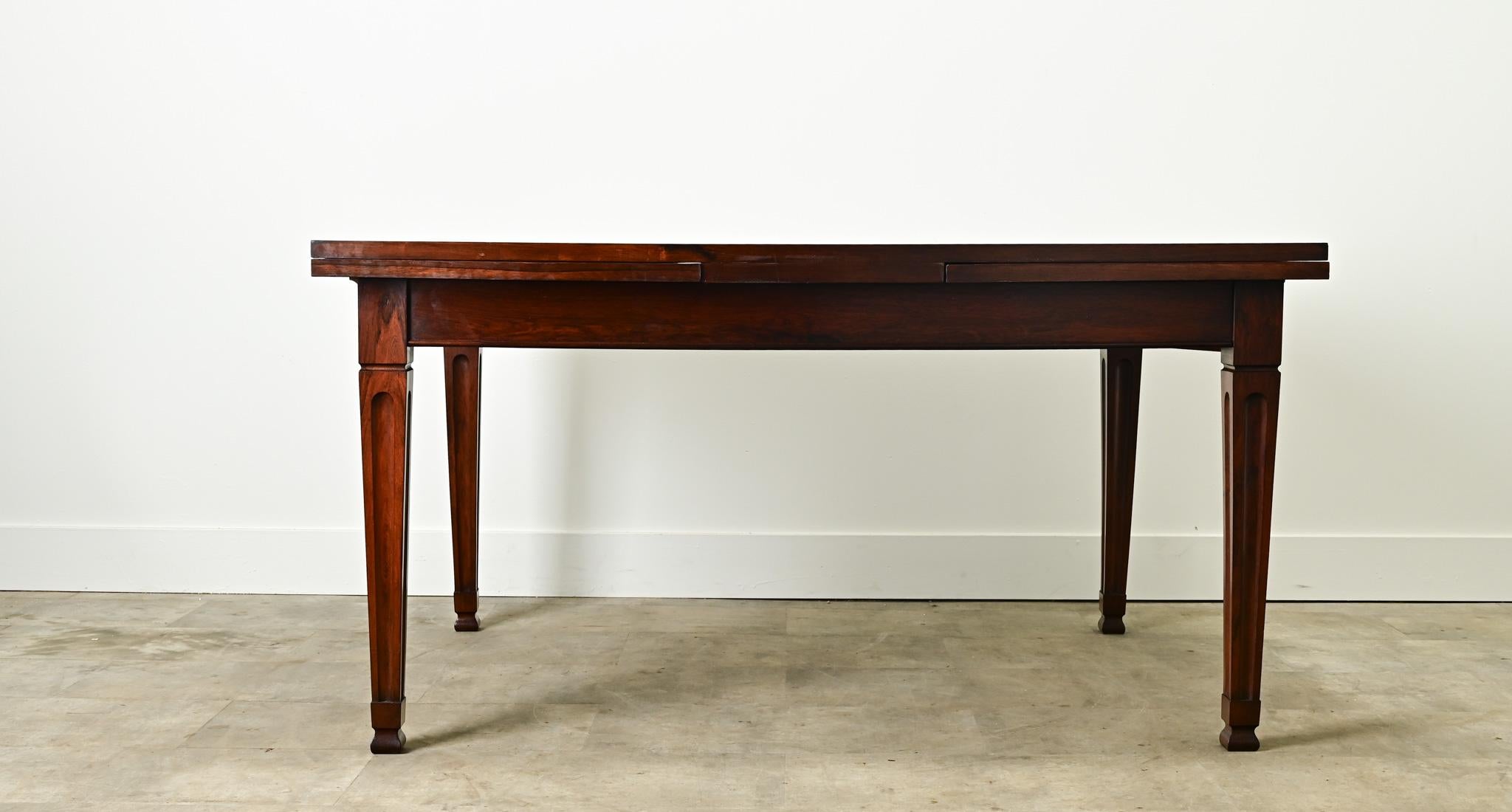 Hand-Carved Dutch Rosewood Extending Dining Table For Sale