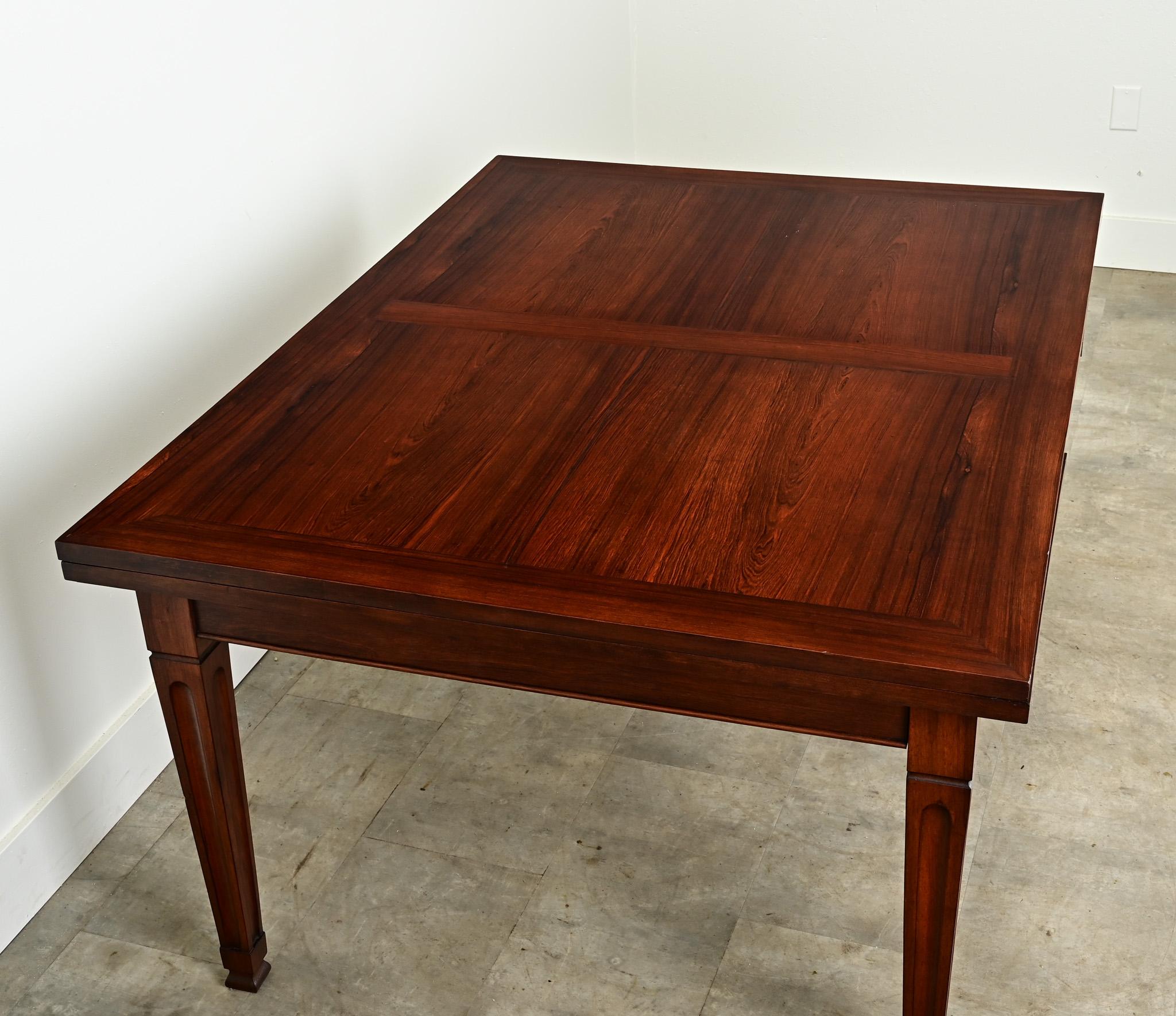 Brass Dutch Rosewood Extending Dining Table For Sale