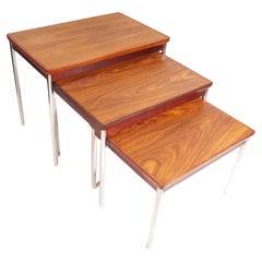 (Dutch) Rosewood Side Tables (3) 1960's - restored 