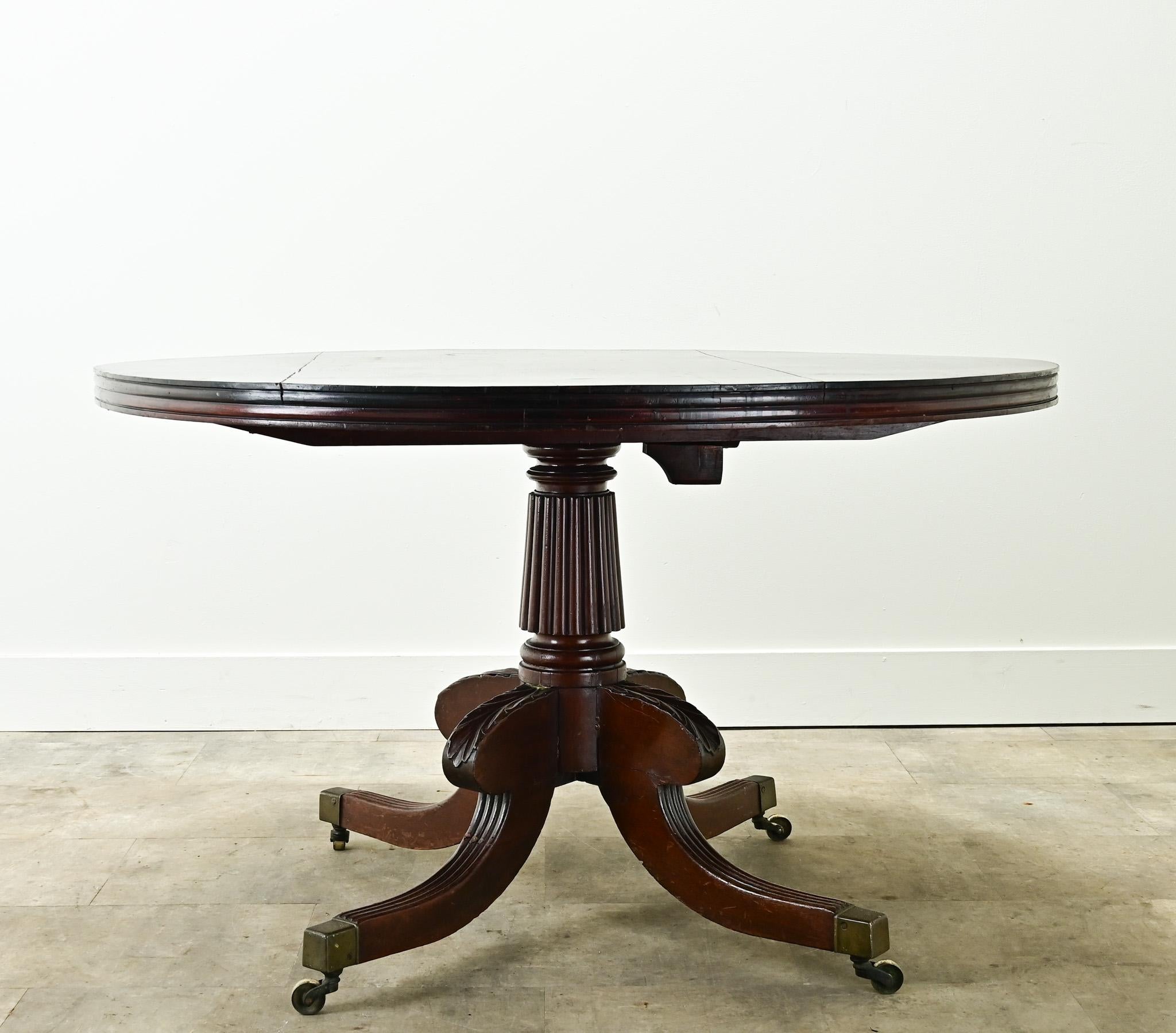 Mahogany Dutch Round Pedestal Base Dining Table For Sale