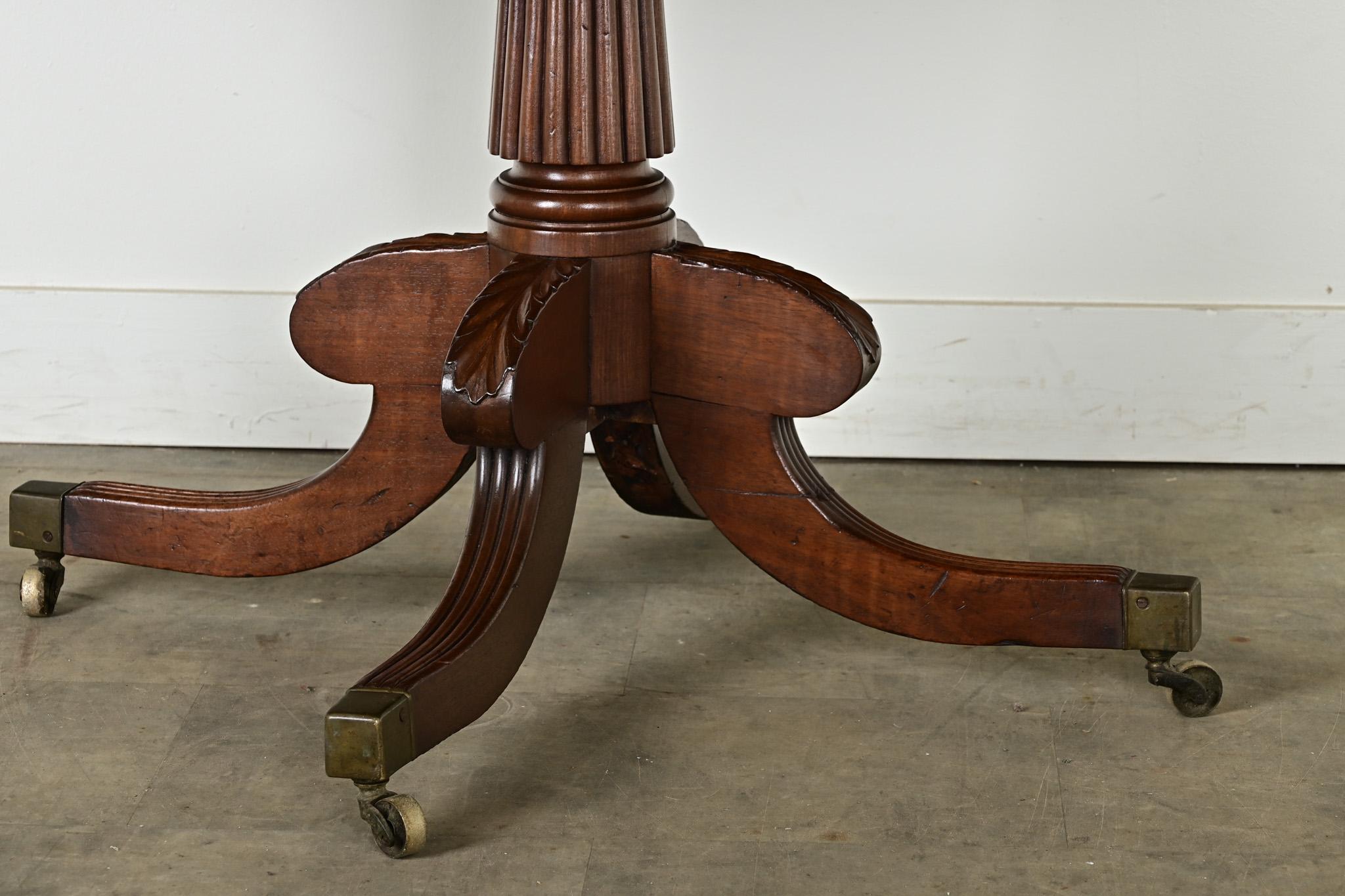 Mahogany Dutch Round Pedestal Base Dining Table