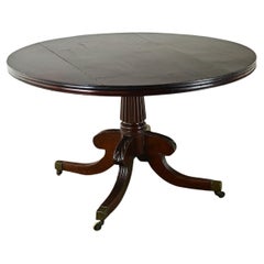 Antique Dutch Round Pedestal Base Dining Table