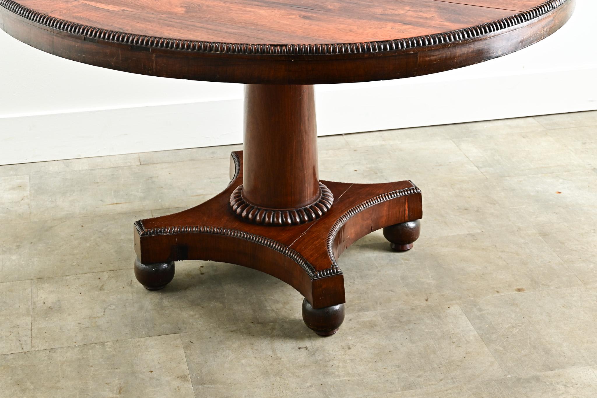 Dutch Round Rosewood Dining Table For Sale 5