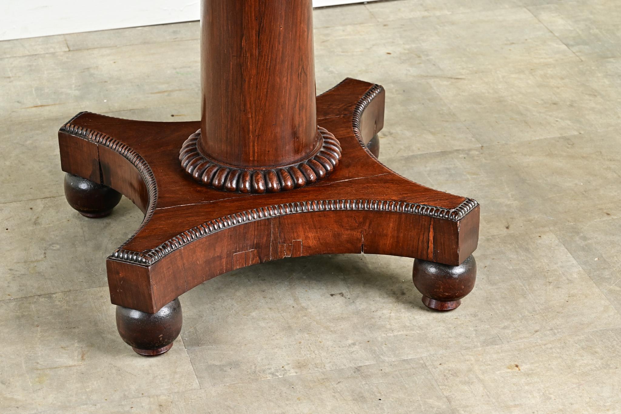 Dutch Round Rosewood Dining Table For Sale 3