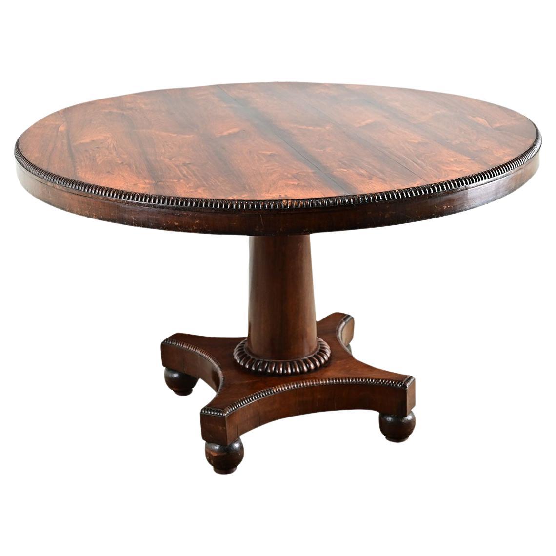 Dutch Round Rosewood Dining Table For Sale