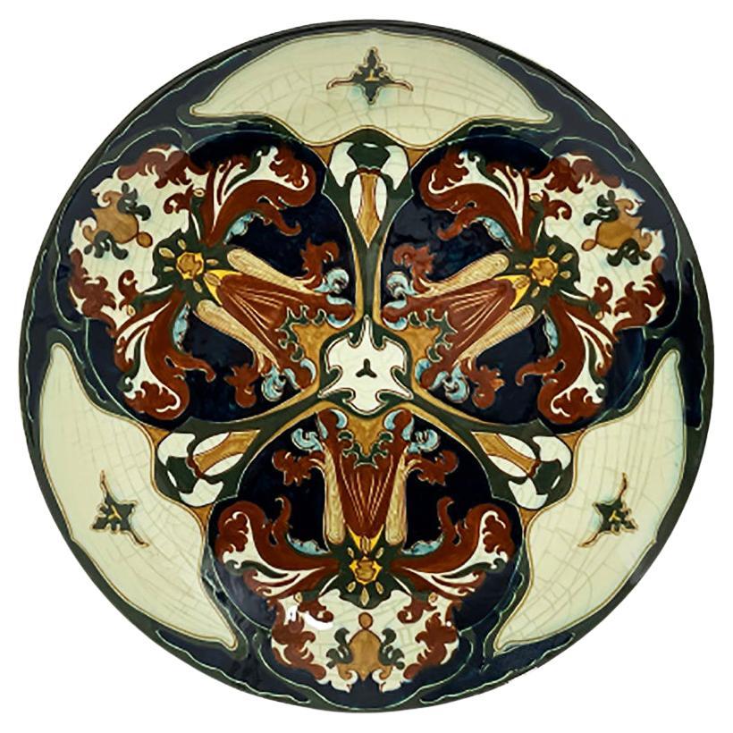 Dutch Rozenburg Earthenware Wall Plate, 1910 For Sale