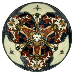 Antique Dutch Rozenburg Earthenware Wall Plate, 1910