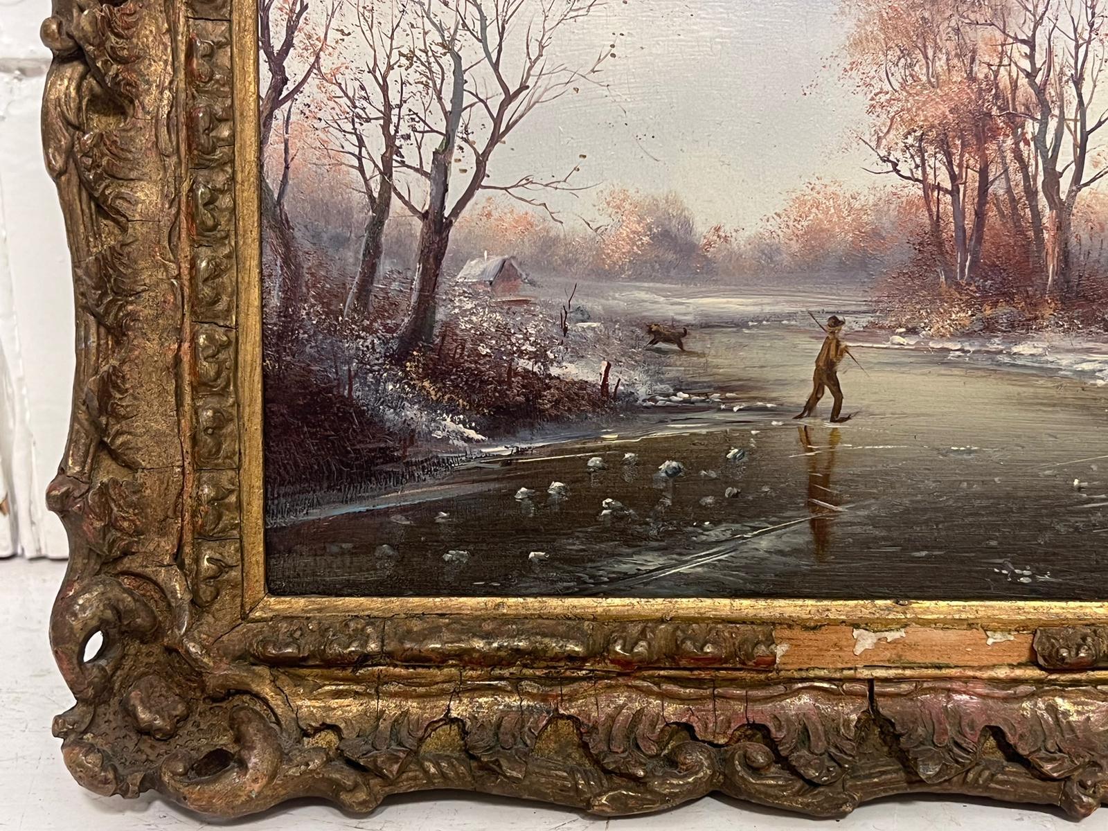 Winter Sports
Dutch School, 20th century
signed oil on board, framed
framed: 14 x 18 inches
board: 13 x 17 inches
provenance: private collection, UK
condition: very good and sound condition