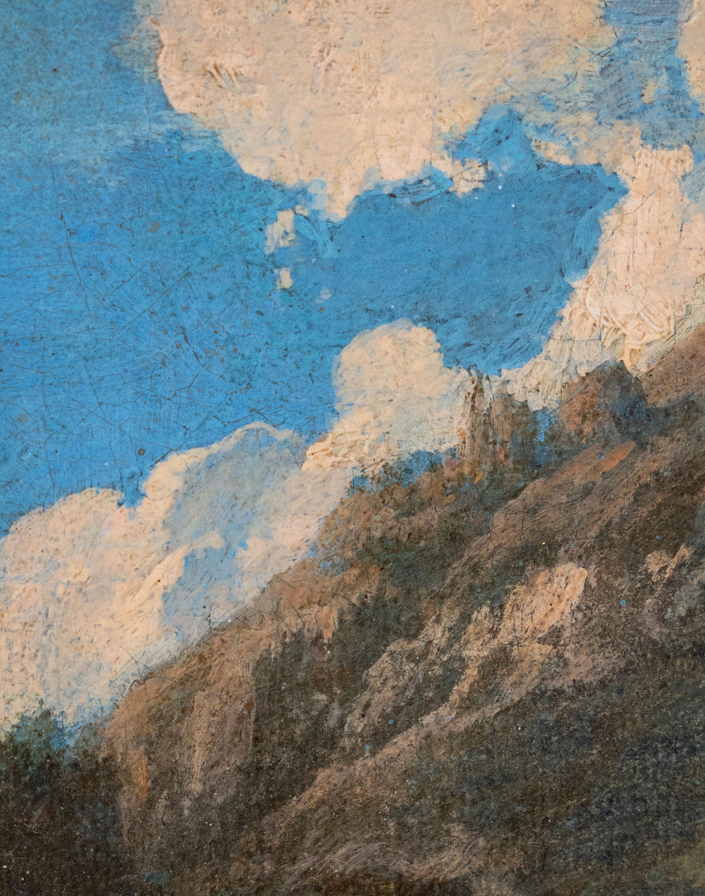 Landschaft mit Wasserfall, Holländische Schule 17. Jahrhundert (Braun), Landscape Painting, von Dutch School 17th century