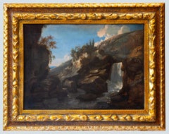 Landscape with waterfall, Dutch School 17th century