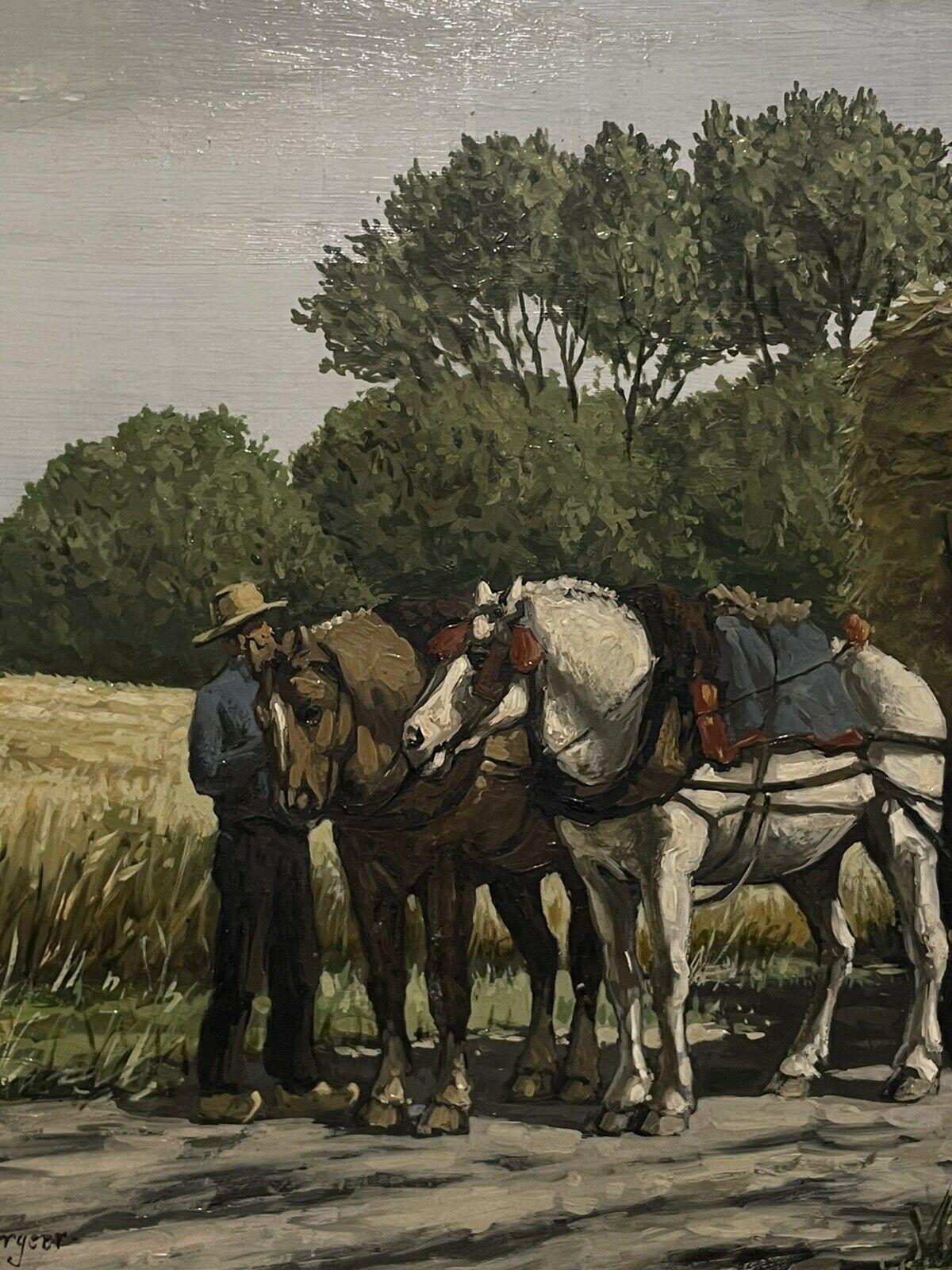 unloading the hay wagon painting