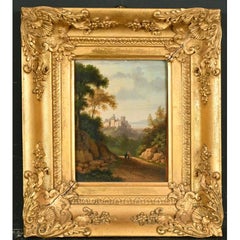 18th Century Dutch School Figures Golden Landscape