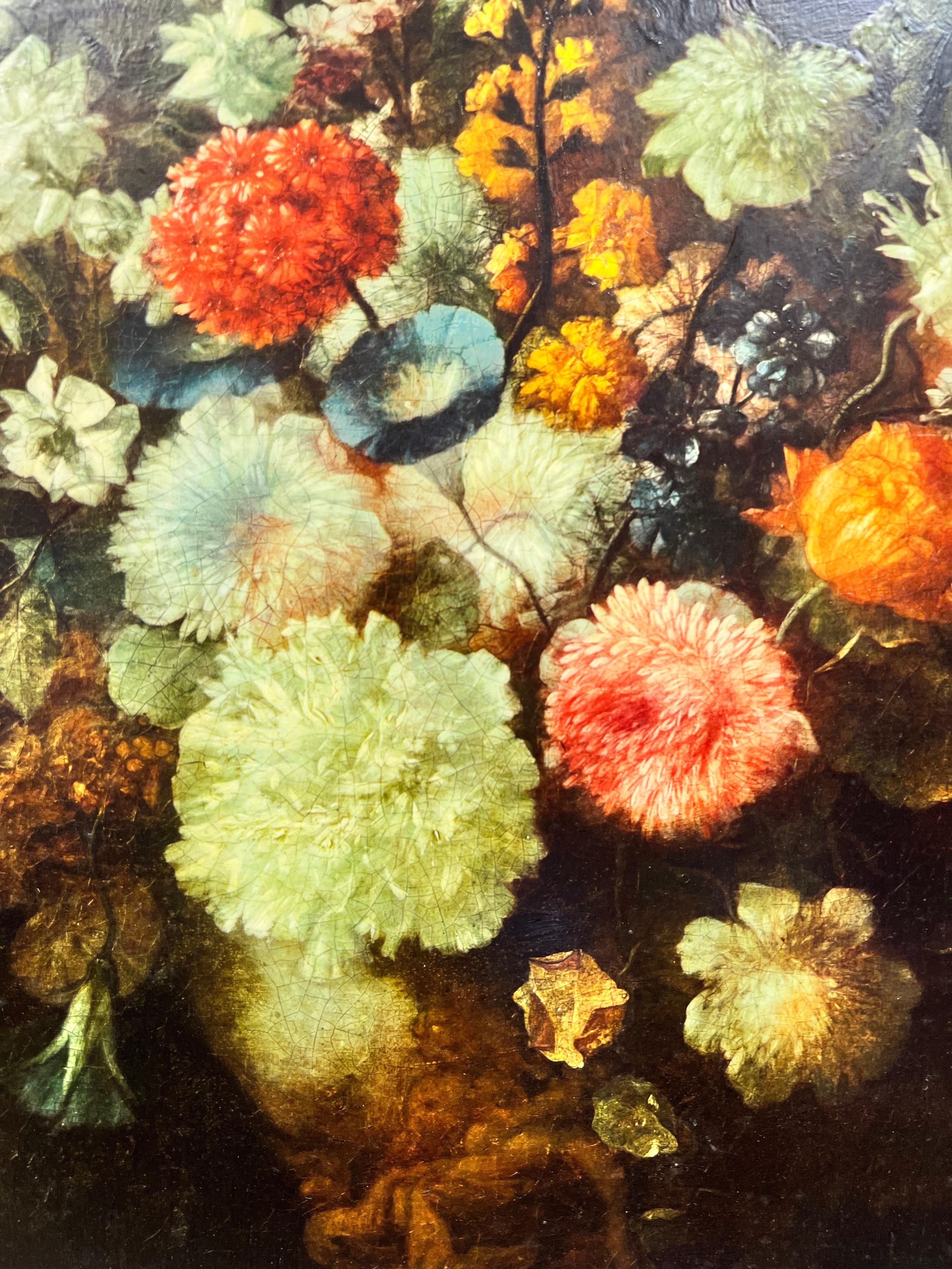 Large Classical Dutch Still Life Composition of Floral Bouquet, very grand piece - Old Masters Print by Dutch School