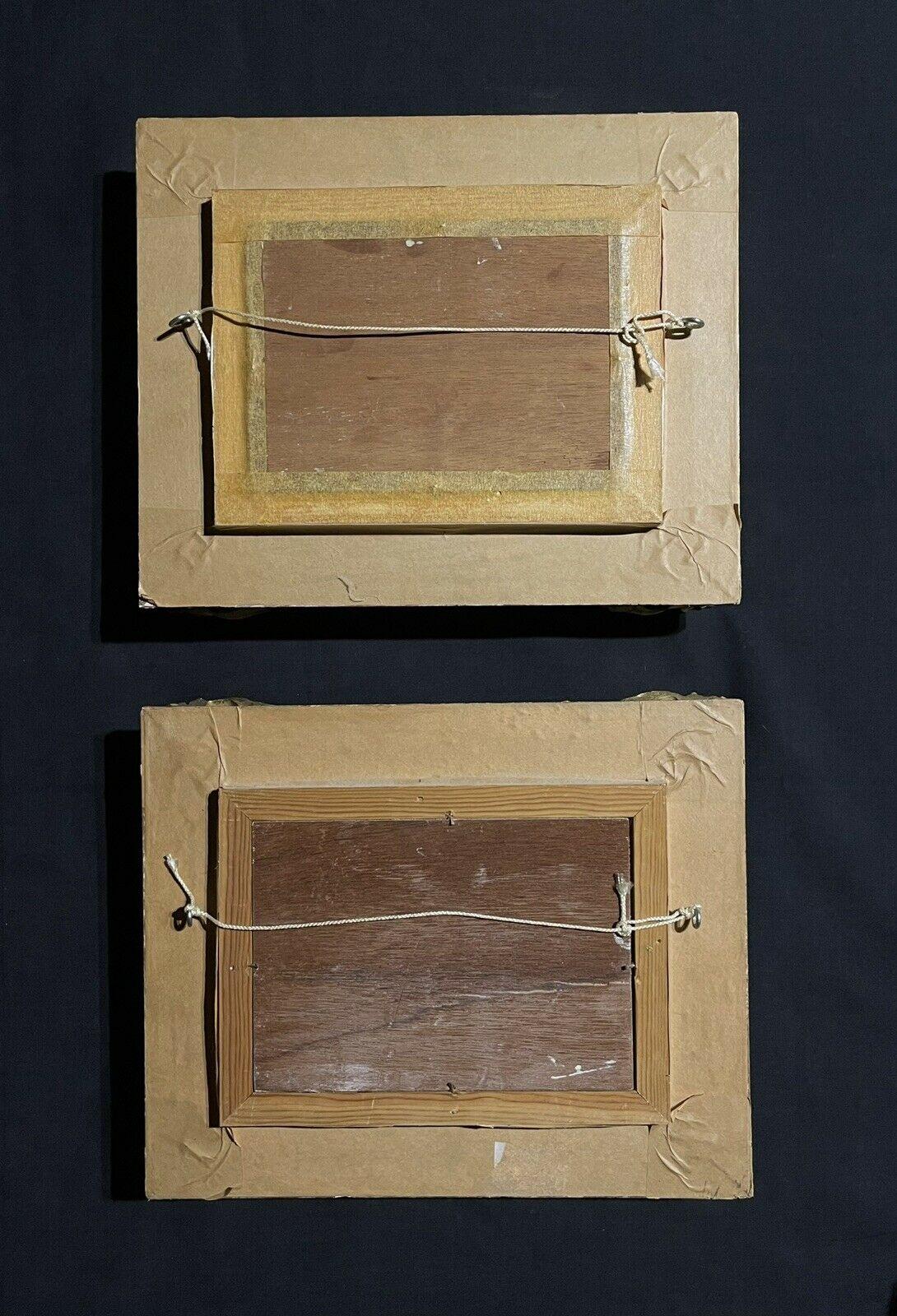 Paire de paysages d'hiver néerlandais représentant des patins à glace sur un lac et des peintures encadrées 2