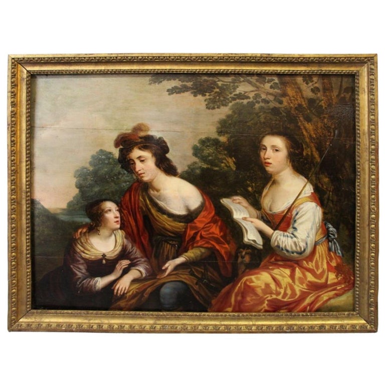 1760's Dutch School Original Oil Painting of Manoah and the Angel