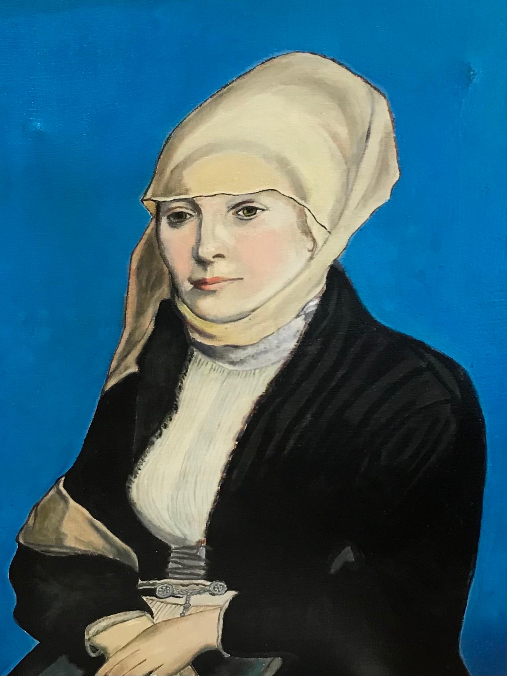Peinture à l'huile hollandaise d'un portrait d'une femme de la Renaissance - Painting de Dutch School