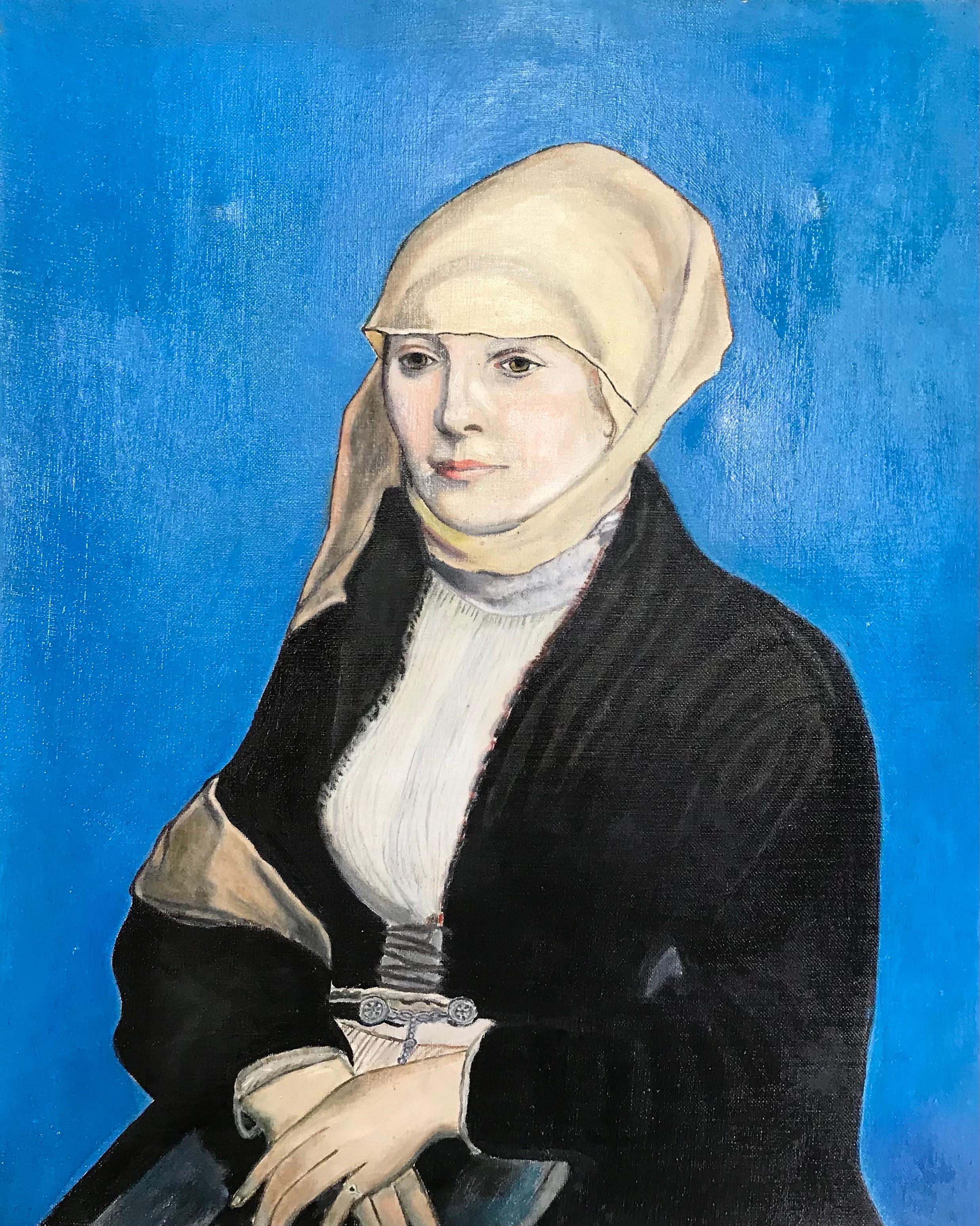 Raffinato dipinto ad olio olandese Ritratto di una signora rinascimentale - Painting Rinascimento di Dutch School