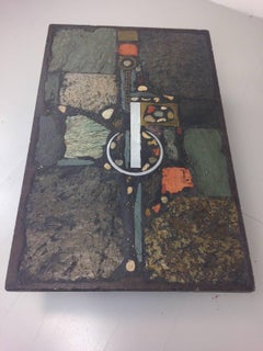 Dutch Sculptor Ceramic and Slate Coffee Table by Paul Kingma, 1974