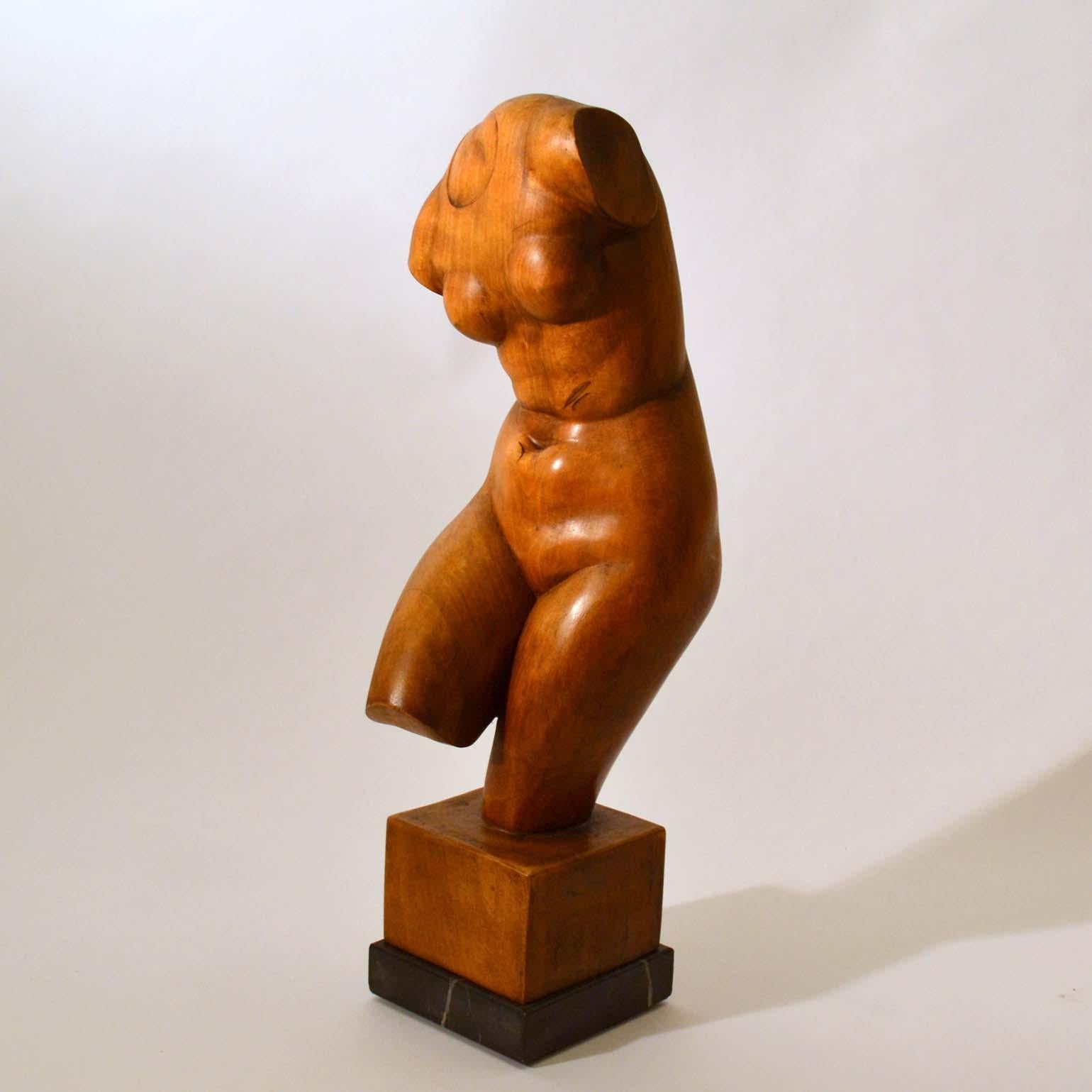 wood carving female body