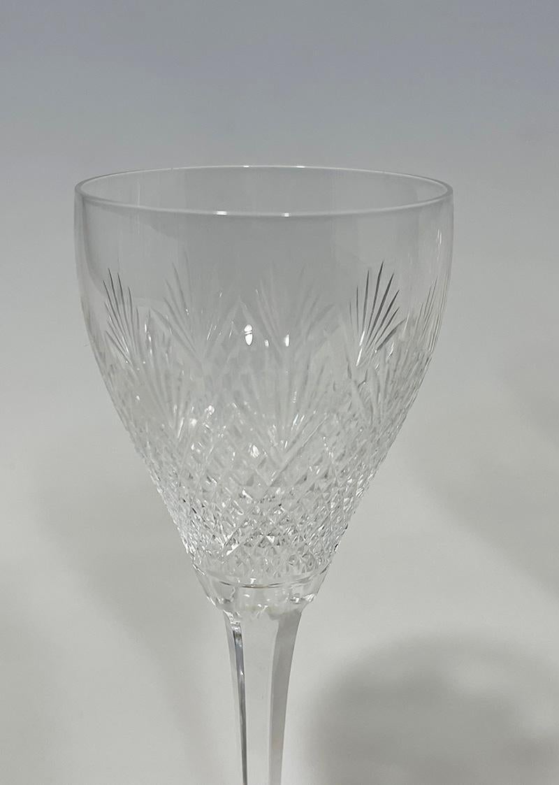 19th Century Dutch set of diamond and fan crystal cut decanter and wine glasses, ca 1890 For Sale