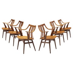Dutch Set of Six Armchairs in Plywood
