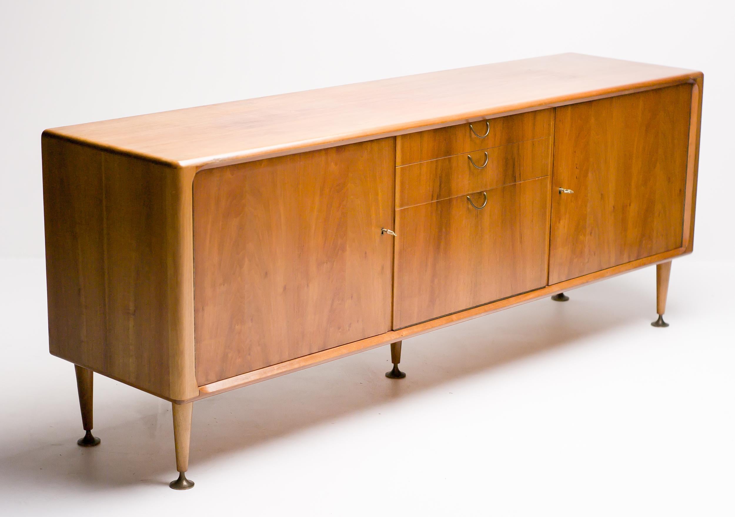 Mid-20th Century Dutch Sideboard in Walnut by A.A. Patijn