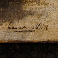 Dutch Signed Painting Landscape Oil on Canvas, 20th Century