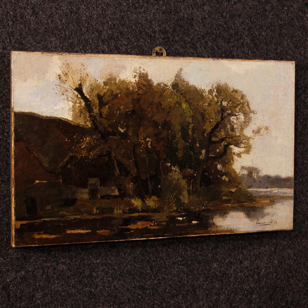 Dutch Signed Painting Landscape Oil on Canvas, 20th Century For Sale 2