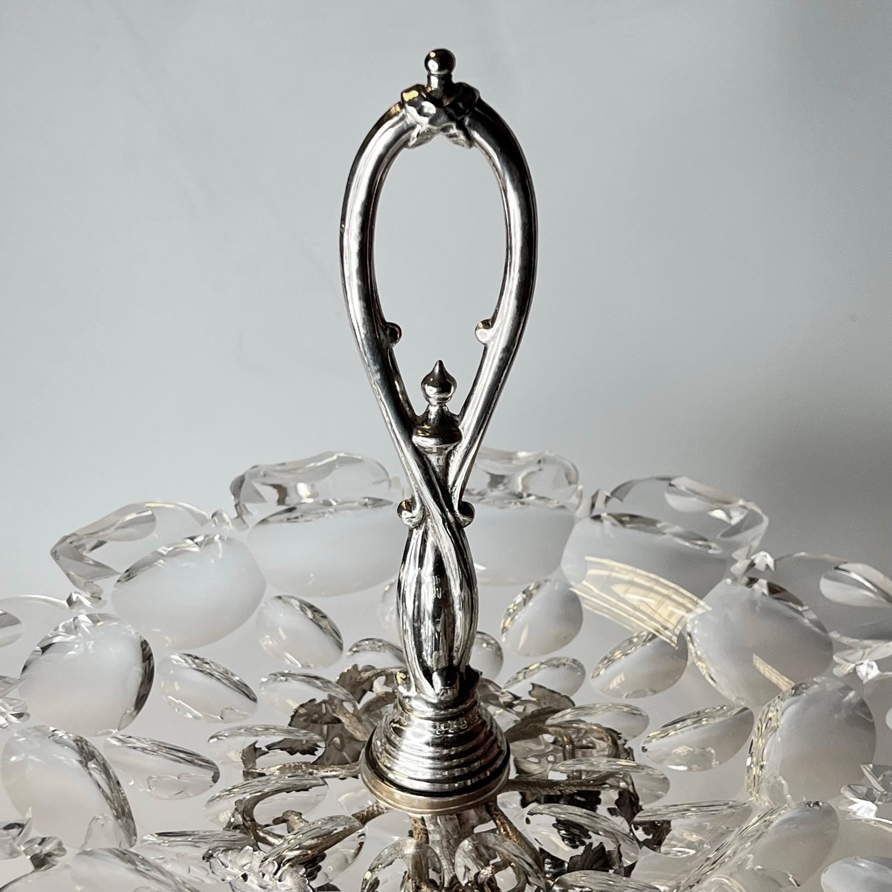 Niederländischer Dessertständer aus Silber und geschliffenem Glas von J.M. van Kempen & Zoon (Sterlingsilber) im Angebot