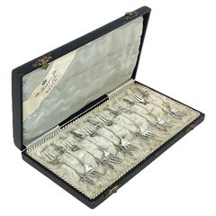 Dutch Silver Art Nouveau Pastry Forks, by Van Kempen en Zn