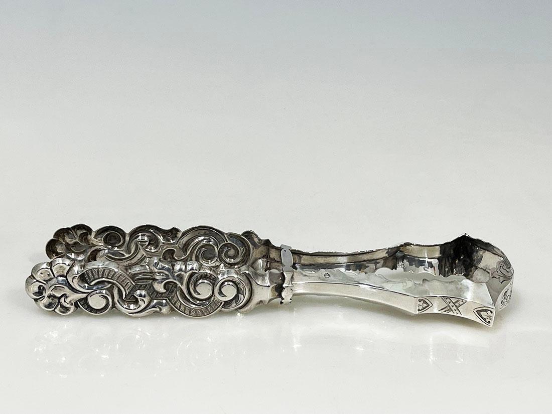 Dutch Silver Asparagus Tongs, by Antonius Hendrikus der Kinderen, 1853 In Good Condition For Sale In Delft, NL