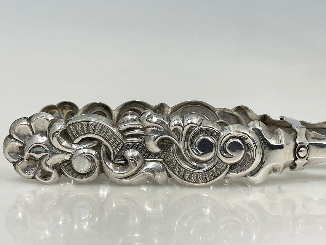 19th Century Dutch Silver Asparagus Tongs, by Antonius Hendrikus der Kinderen, 1853 For Sale