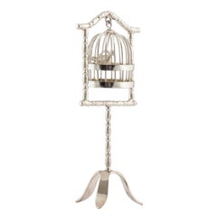 Dutch Silver Bird Cage Miniature for a Doll's House, Schoonhoven, 1970s