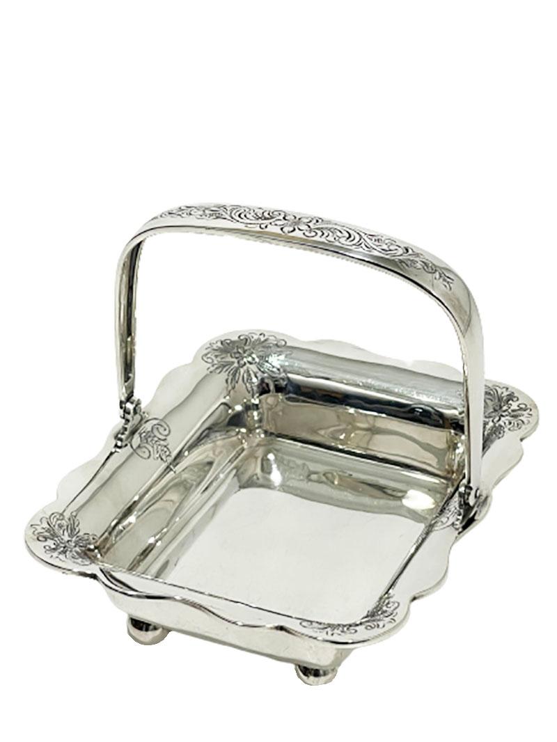 20th Century Dutch Silver Bonbon Basket, D.J. Aubert & Zn For Sale