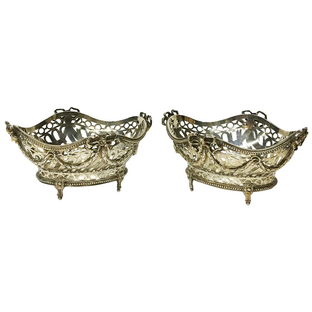 Dutch Silver bonbon baskets from Reeser and Son, Fa. G.C. The Hague, 1902 For Sale