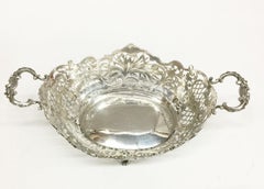 Dutch Silver Bread Basket by H.M. Mansvelt, Rotterdam, 1896