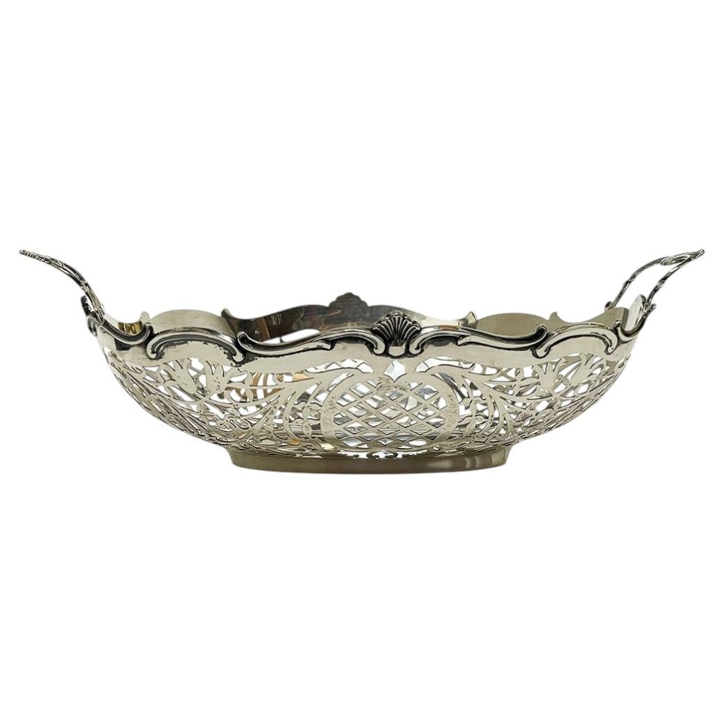 Dutch Silver Bread Basket by Hooijkaas, Schoonhoven, 1966 For Sale