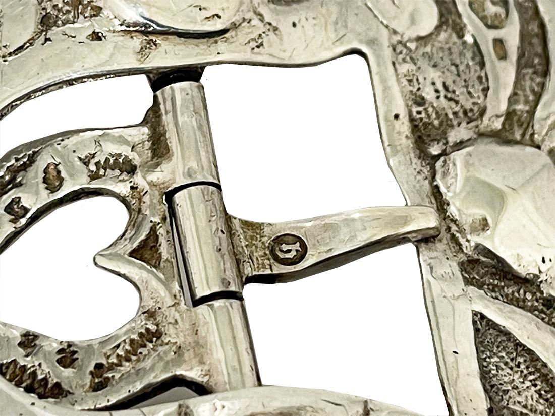 Dutch silver buckle by J.J. Lazonder, Schoonhoven 1867 In Good Condition For Sale In Delft, NL
